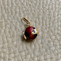 18k gold with red enamel tropical fish pendant or charm