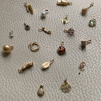 18k gold double ring pendant or charm