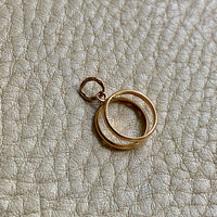 18k gold double ring pendant or charm