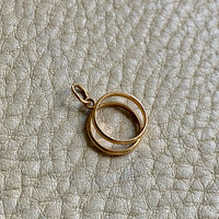 18k gold double ring pendant or charm