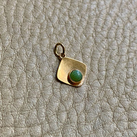 18k gold jade cabochon medallion pendant or charm