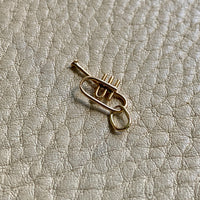 18k gold horn instrument pendant or charm