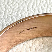 Antique floral engraved wide hinged 9k bangle - Birmingham, England