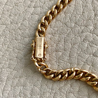 18k yellow gold vintage curb link bracelet - 7.8 inch length