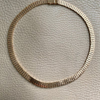 Luxurious and HEAVY solid gold brick link necklace - Danish 1960s vintage - 17 inch length
