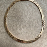 Luxurious and HEAVY solid gold brick link necklace - Danish 1960s vintage - 17 inch length