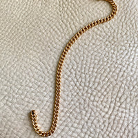 18k yellow gold vintage curb link bracelet - 7.8 inch length