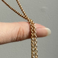 1950s era Vintage Graduated Width Rolo Link Necklace in 18k Gold - 17.75 inch length