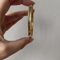 Danish 14k gold hinged bangle - Midcentury era - Made by Knud Hejl