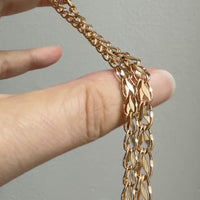 1960 Swedish Vintage Tulip Link Necklace in Rosy 18k gold - 16.3 inch length