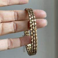 Honeycomb link triple row bracelet - 18k gold - 7 inch length