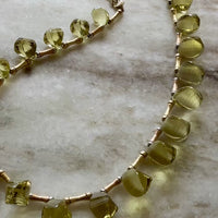 JUICY! Graduated Lemon Quartz and 14k gold necklace - 18 inch length