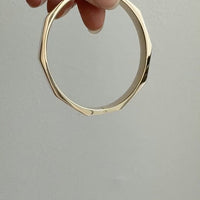 SPECTACULAR!! 10 Sided Geometric Hinged Bangle in 14k Yellow Gold - 1970s era - by Fleming Lund- 6.75 inch
