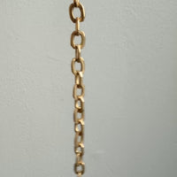 18k Gold Antique Biker Link Watch Chain Necklace Extender or Bracelet with Large Bolt Clasp - 11.2 inch length