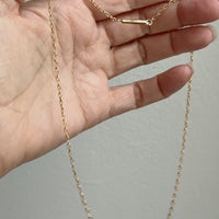 Antique Cable Link Necklace with Barrel Clasp - Solid 18k gold - 18.3 inch length