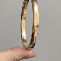 Midcentury era Scandinavian vintage 18k Gold hinged bangle