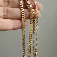 1923-1965 Swedish 18k gold pressed curb link necklace, graduated width - 17.3 inch length