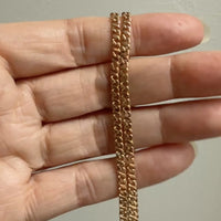 Midcentury era 18k gold Curb Link - Double strand bracelet - 7.6 inch length