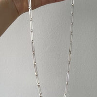 SPECIAL 1975 Sterling Silver Alternating Long and Round Link Chain Necklace - 31 inch length