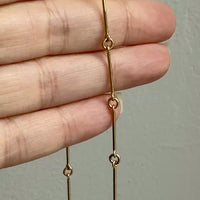 1943 Vintage Geometric 18k Gold Rod Link Necklace - up to 21 inch length