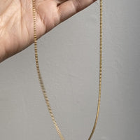 Vintage Italian Classic 18k gold curb link necklace, era 1944-1967 - 20 inch length