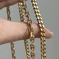 GOLD CHONK! 63g, 5mm width, Vintage Biker Link Necklace - Solid 14k gold- 23.7 inch length