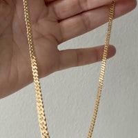 Luxurious Vintage Swedish 18k gold pressed curb link necklace, graduated width - 16.8 inch length