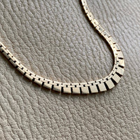 Vintage Danish 14k gold cleopatra link necklace 17 inch length