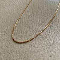 Vintage Italian box link gold chain necklace - 16inches of 18k gold