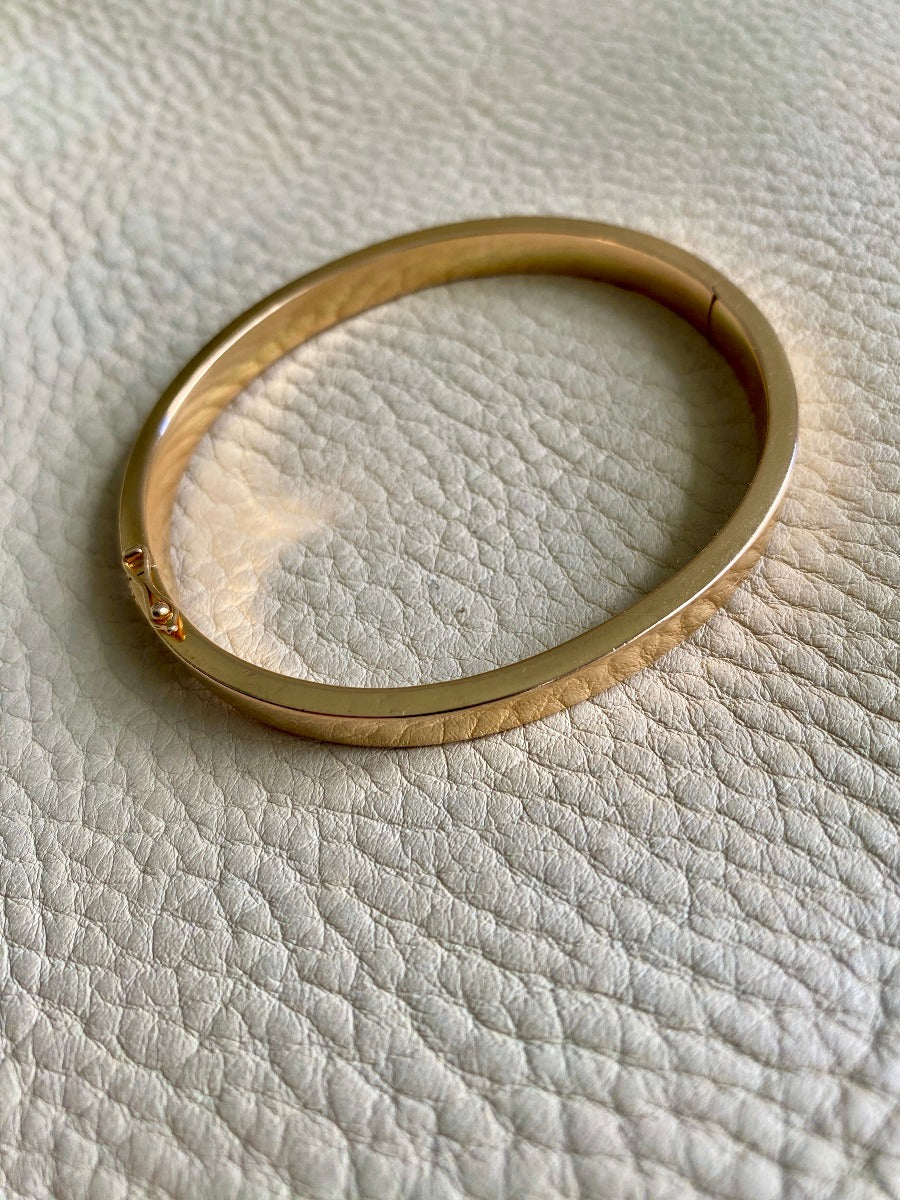 18k gold vintage swedish hinged bangle bracelet