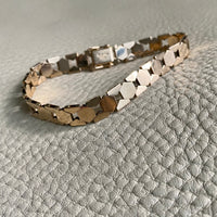 1960s/70s Danish Hexagon link 16g of 14k solid gold bracelet - 7.25 inch length