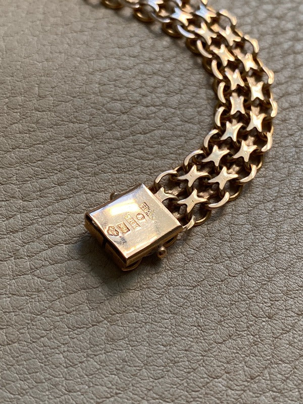 Gorgeous 1968 x-link 18k solid gold bracelet - Hägersten, Sweden - 7.5 inch length