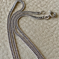 vintage 18k italian white gold curb link chain necklace 16inch