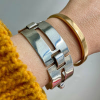 18k gold vintage swedish hinged bangle bracelet