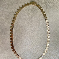 Filippini brothers 18k gold vintage italian necklace. Flat hexagon link 16.5 inches. Top view