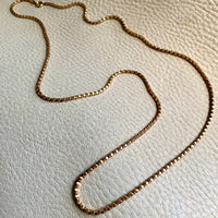 Long length Honeycomb link necklace - Italian vintage - 18k gold, 28 inch length