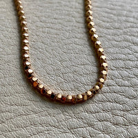 Long length Honeycomb link necklace - Italian vintage - 18k gold, 28 inch length