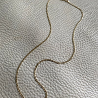 Elegant Flat Mariner Link necklace in solid 14k yellow gold - 20.5 inches long