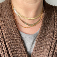 Vintage Danish 14k gold Geneva link necklace variation 15.75 inch length