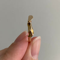 vintage 14k gold bjorn weckstrom brutalist style ring size 8.25