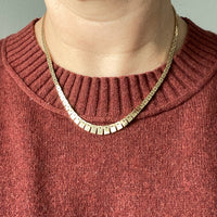 Vintage Danish 14k gold cleopatra link necklace 17 inch length