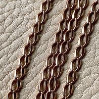 Rose gold vintage curb link necklace 19 inch length