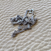 vintage 18k italian white gold curb link chain necklace 16inch