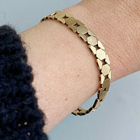 1960s/70s Danish Hexagon link 16g of 14k solid gold bracelet - 7.25 inch length