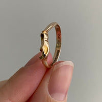 vintage 14k gold bjorn weckstrom brutalist style ring size 8.25