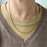 Rose gold vintage curb link necklace 19 inch length