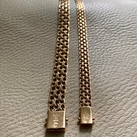Vintage Swedish solid 18k gold x link bracelet with hidden box clasp