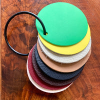 Leather swatch ring