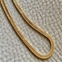 18k gold vintage italian long foxtail necklace