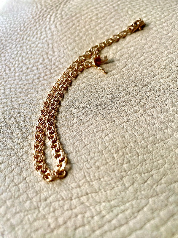 Dainty 18k double-link solid gold bracelet - Avesta, Sweden 1960